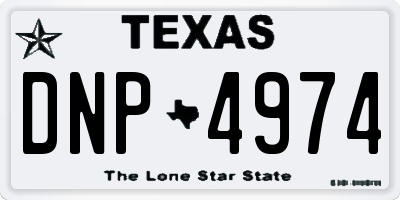 TX license plate DNP4974