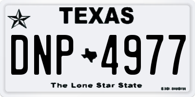 TX license plate DNP4977