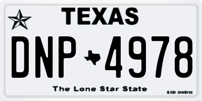 TX license plate DNP4978