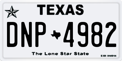 TX license plate DNP4982