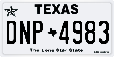 TX license plate DNP4983