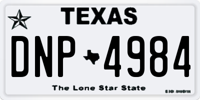 TX license plate DNP4984