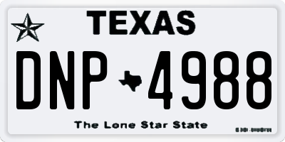 TX license plate DNP4988