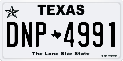TX license plate DNP4991