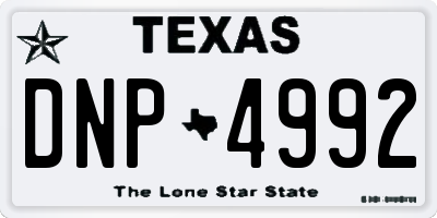 TX license plate DNP4992