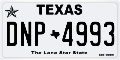 TX license plate DNP4993