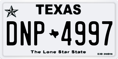 TX license plate DNP4997
