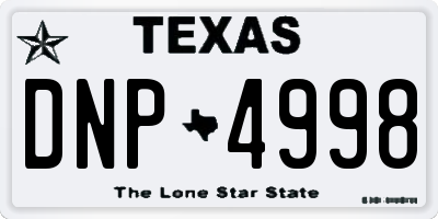 TX license plate DNP4998