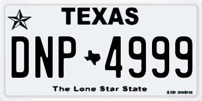 TX license plate DNP4999