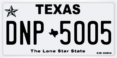 TX license plate DNP5005