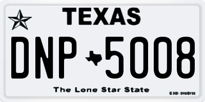 TX license plate DNP5008