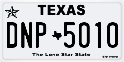 TX license plate DNP5010