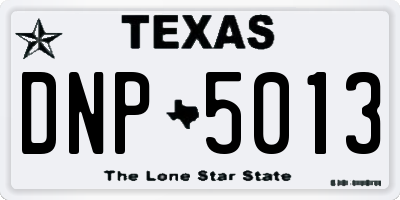 TX license plate DNP5013