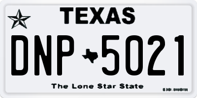 TX license plate DNP5021