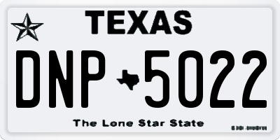TX license plate DNP5022