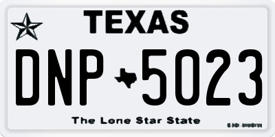 TX license plate DNP5023