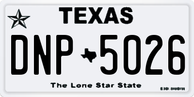 TX license plate DNP5026