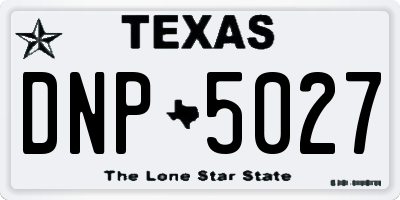 TX license plate DNP5027