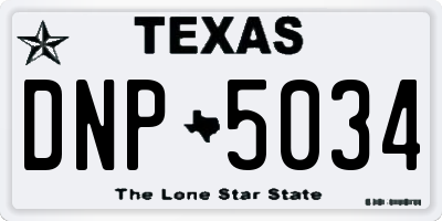 TX license plate DNP5034