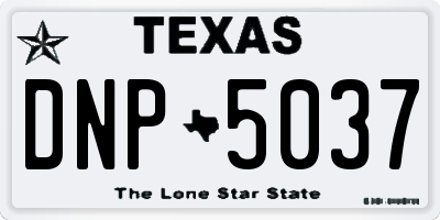 TX license plate DNP5037