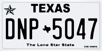 TX license plate DNP5047