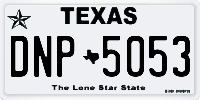 TX license plate DNP5053