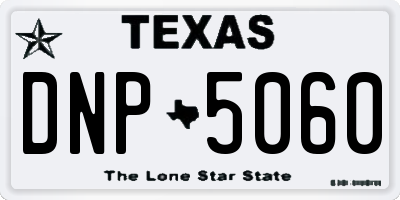 TX license plate DNP5060