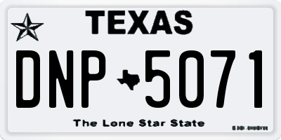 TX license plate DNP5071