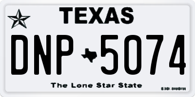 TX license plate DNP5074