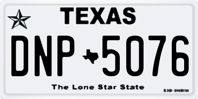 TX license plate DNP5076