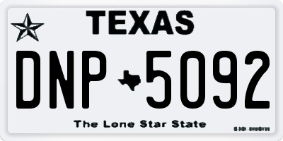 TX license plate DNP5092