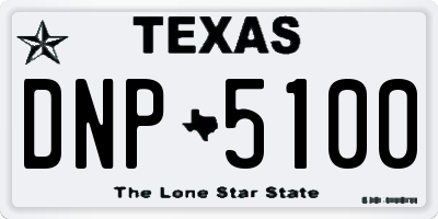 TX license plate DNP5100