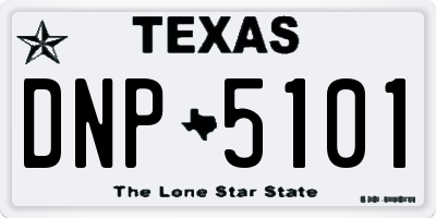 TX license plate DNP5101