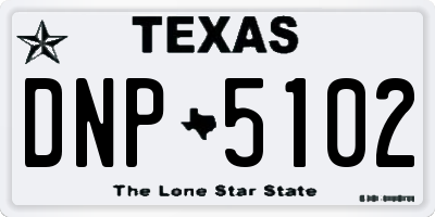 TX license plate DNP5102