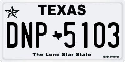 TX license plate DNP5103