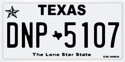 TX license plate DNP5107
