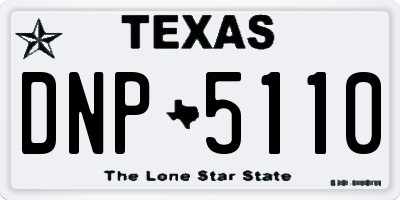 TX license plate DNP5110