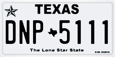 TX license plate DNP5111