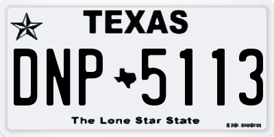 TX license plate DNP5113