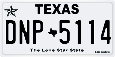 TX license plate DNP5114