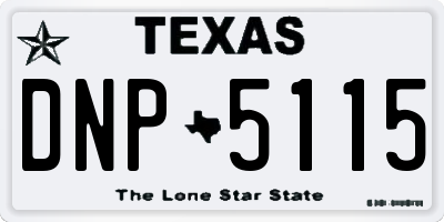 TX license plate DNP5115
