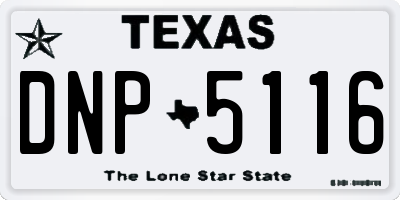 TX license plate DNP5116