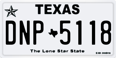 TX license plate DNP5118