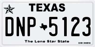 TX license plate DNP5123
