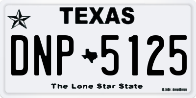 TX license plate DNP5125