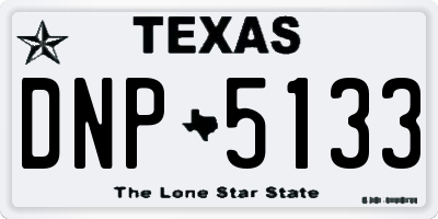 TX license plate DNP5133