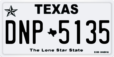 TX license plate DNP5135