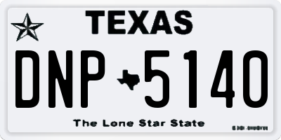 TX license plate DNP5140