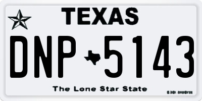 TX license plate DNP5143