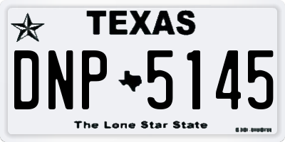 TX license plate DNP5145